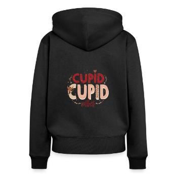 Romantisches Valentinstag Liebe & Valentinstag - Frauen Premium Bio Zip Hoodie - Schwarz - Hinten - Julia (174cm)