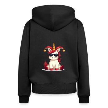 Carnaval Carnaval Licorne Costume de carnaval - Sweat à capuche zippé Premium bio Femme - noir - Dos - Julia (174cm)