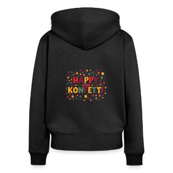 Carnival Costume Happy With Confetti Carnival - Women's Premium Organic Zip Hoodie - black - Back - Julia (174cm)