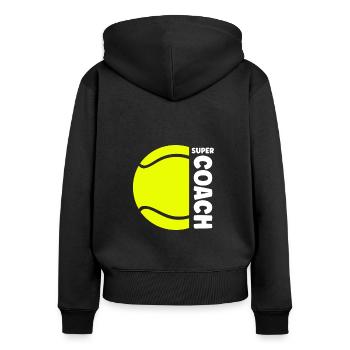 Tennis Coach - Women's Premium Organic Zip Hoodie - black - Back - Julia (174cm)