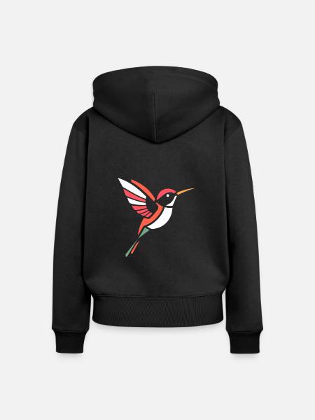 Kolibri - Frauen Premium Bio Zip Hoodie - Schwarz