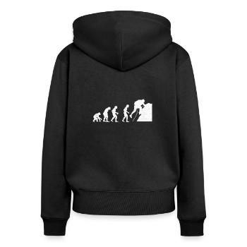 Kletterer Klettern Bergsteigen Berge - Frauen Premium Bio Zip Hoodie - Schwarz - Hinten - Julia (174cm)