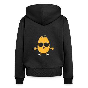 Patate - Sweat à capuche zippé Premium bio Femme - noir - Dos - Julia (174cm)