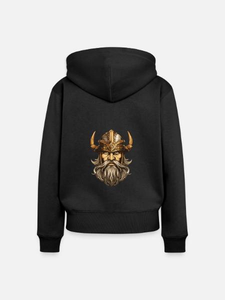 Wikinger Krieger Valhalla Odin - Frauen Premium Bio Zip Hoodie - Schwarz