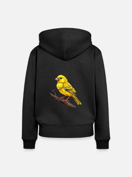 VOGEL KANARIENVOGEL - Frauen Premium Bio Zip Hoodie - Schwarz