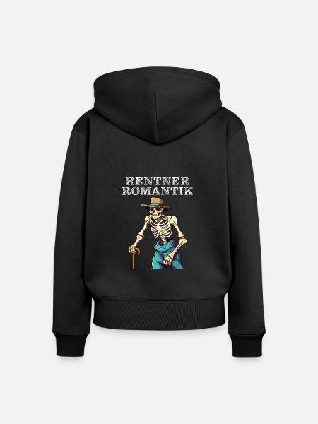 RENTNER ROMANTIK - Frauen Premium Bio Zip Hoodie - Schwarz