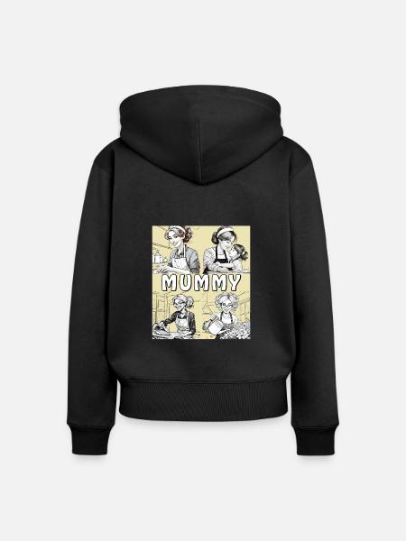 FRAU HAUSARBEIT MUMMY - Frauen Premium Bio Zip Hoodie - Schwarz