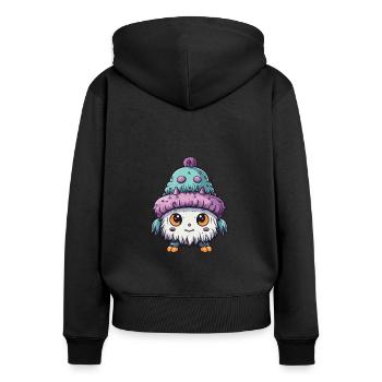 Winter Eskimo Baby Winterlich - Frauen Premium Bio Zip Hoodie - Schwarz - Hinten - Julia (174cm)