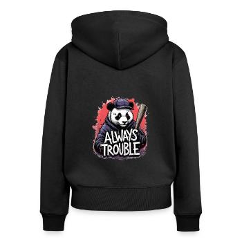 Gangster Panda Panda Panda Ours Pandas - Sweat à capuche zippé Premium bio Femme - noir - Dos - Julia (174cm)
