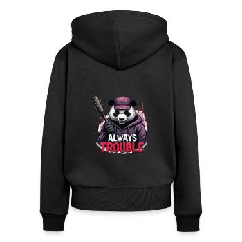 Gangster Panda Panda Panda Ours Pandas - Sweat à capuche zippé Premium bio Femme - noir - Dos - Julia (174cm)