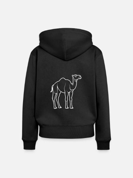 Kamel - Frauen Premium Bio Zip Hoodie - Schwarz