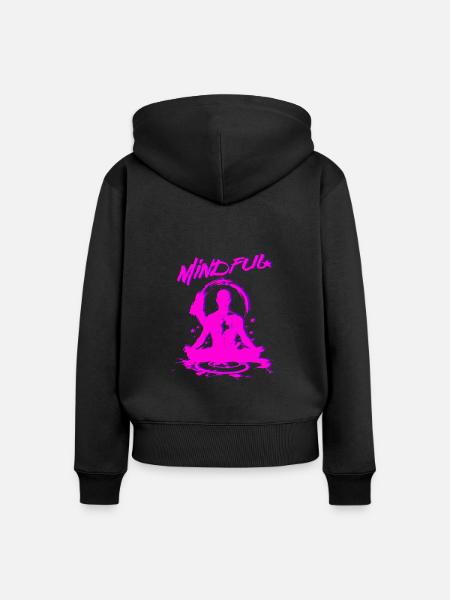 Mindful - Frauen Premium Bio Zip Hoodie - Schwarz