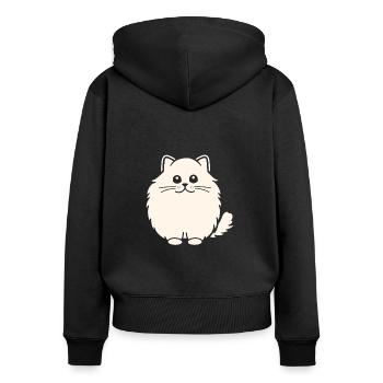 Persian cat - Women's Premium Organic Zip Hoodie - black - Back - Julia (174cm)