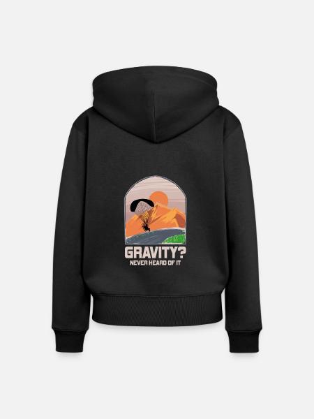 Lustiges Paramotor Gravitations-Meme - Frauen Premium Bio Zip Hoodie - Schwarz