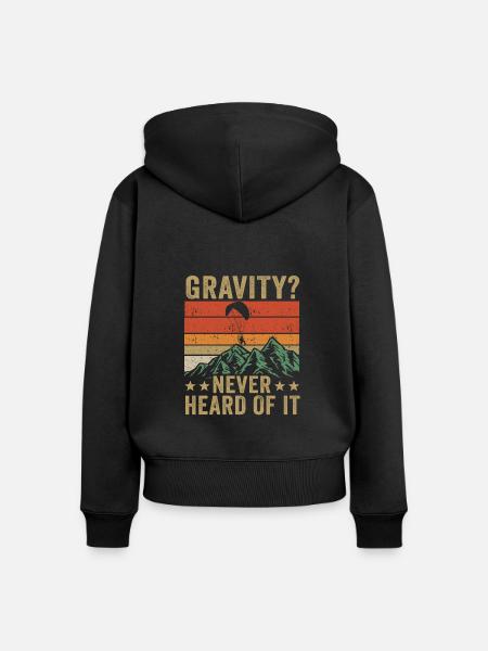 Lustiges Paramotor Gravitations-Meme - Frauen Premium Bio Zip Hoodie - Schwarz