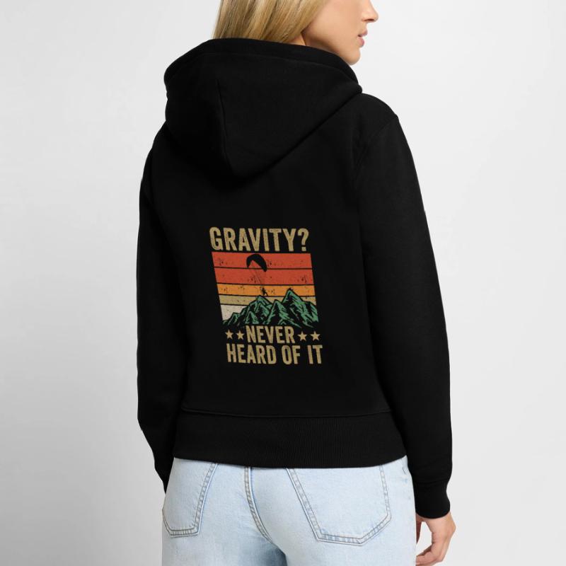 Hilarious Paramotor Gravity Meme Women's Premium Organic Zip Hoodie