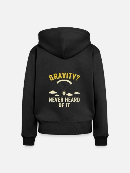 Lustiges Paramotor Gravitations-Meme - Frauen Premium Bio Zip Hoodie - Schwarz