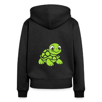 tortoise - Women's Premium Organic Zip Hoodie - black - Back - Julia (174cm)