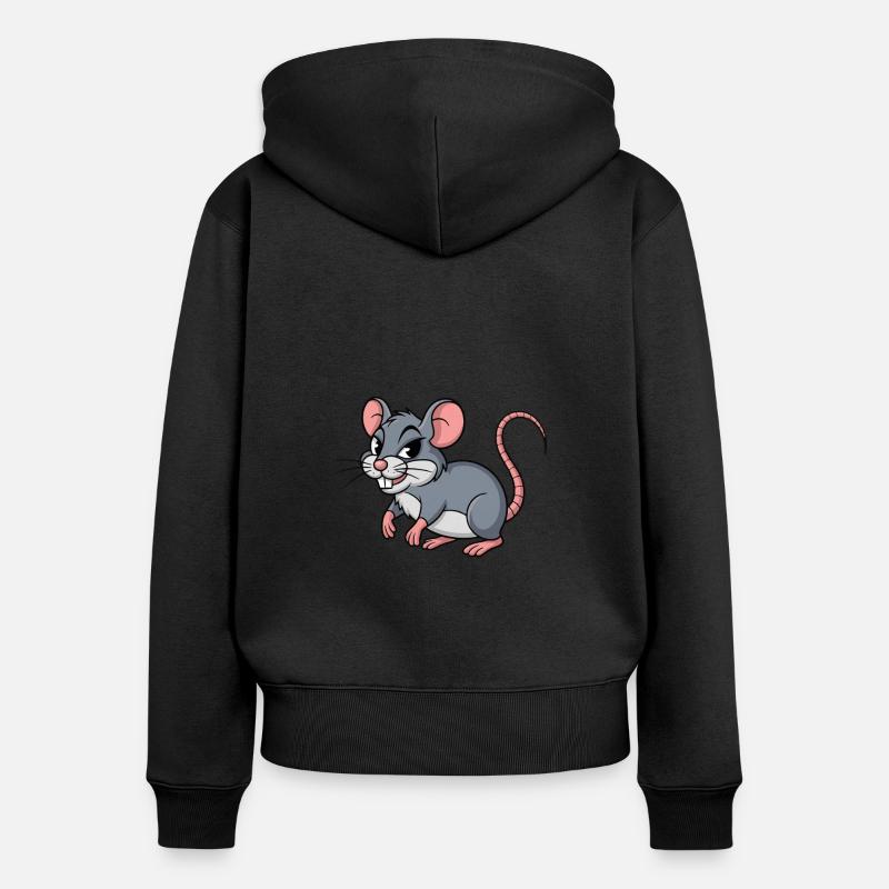 RAT mignon - Sweat à capuche zippé Premium bio Femme - noir