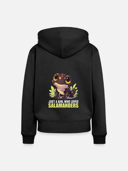 Salamanders Salamander - Frauen Premium Bio Zip Hoodie - Schwarz