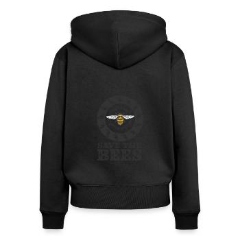 Insects, conservation, bees, diversity, gift - Women's Premium Organic Zip Hoodie - black - Back - Julia (174cm)