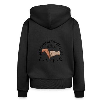 Weltbester Heilerziehungspfleger Pfleger HEP - Frauen Premium Bio Zip Hoodie - Schwarz - Hinten - Julia (174cm)