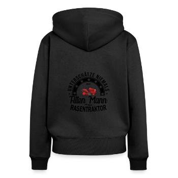 The Lawn Mower Tractor Mowing - Women's Premium Organic Zip Hoodie - black - Back - Julia (174cm)