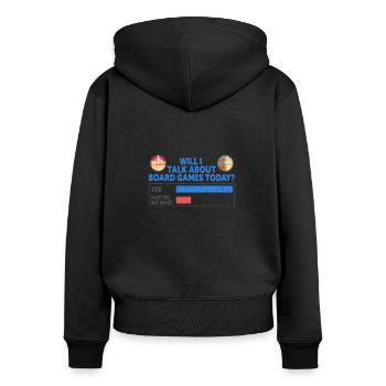 Brettspiel spielen Spieleabend Würfelspiel - Frauen Premium Bio Zip Hoodie - Schwarz - Hinten - Julia (174cm)