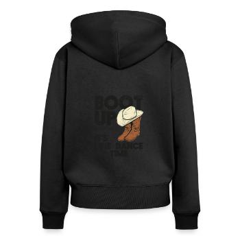 Country Western Line Dance Line Dancing Cowboy - Women's Premium Organic Zip Hoodie - black - Back - Julia (174cm)