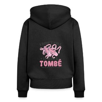 Didn't Fall Tombé Ballerina Love To Dance - Women's Premium Organic Zip Hoodie - black - Back - Julia (174cm)