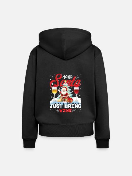 Weihnachten - Dear Santa - Frauen Premium Bio Zip Hoodie - Schwarz