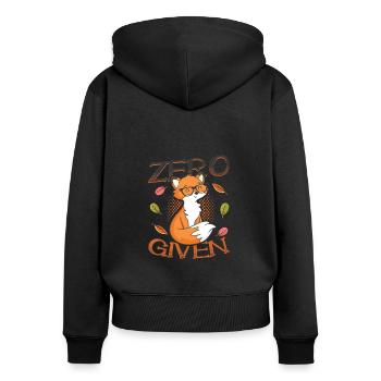 Hipster Fox Zero Fox Given - Women's Premium Organic Zip Hoodie - black - Back - Julia (174cm)