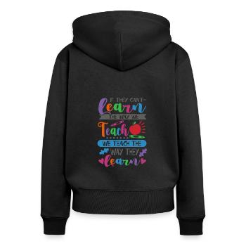 SPED Enseignants Éducateur Ergothérapeute - Sweat à capuche zippé Premium bio Femme - noir - Dos - Julia (174cm)