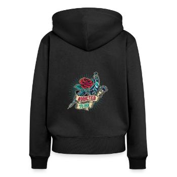 Addicted To Ink Tattoo Artist with Ink - Women's Premium Organic Zip Hoodie - black - Back - Julia (174cm)