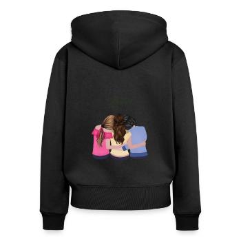 Besties Outfit - Frauen Premium Bio Zip Hoodie - Schwarz - Hinten - Julia (174cm)