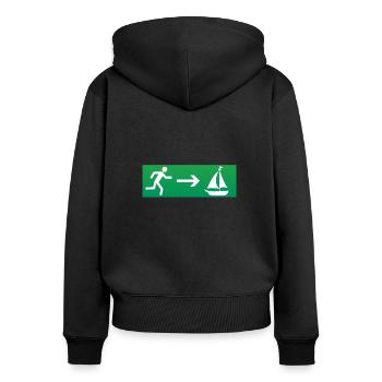 Sortie de secours voilier voilier - Sweat à capuche zippé Premium bio Femme - noir - Dos - Julia (174cm)
