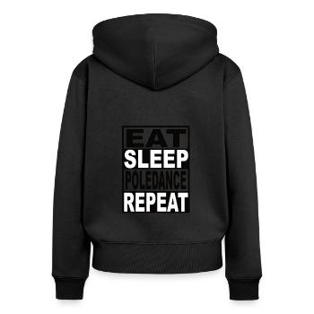 Manger la répétition de la polédance du sommeil - Sweat à capuche zippé Premium bio Femme - noir - Dos - Julia (174cm)