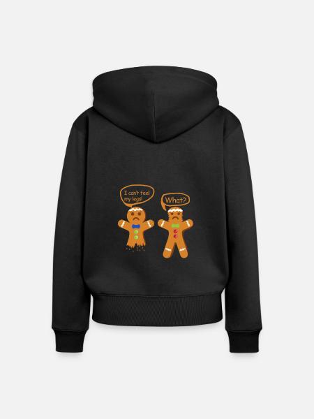 Christmas Gingerbread - Frauen Premium Bio Zip Hoodie - Schwarz