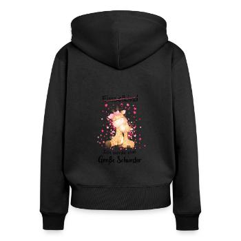 Einzelkind Tochter Ich Werde Große Schwester 2022 - Frauen Premium Bio Zip Hoodie - Schwarz - Hinten - Julia (174cm)