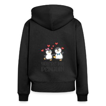 You're my Penguin Valentines Day Couples - Women's Premium Organic Zip Hoodie - black - Back - Julia (174cm)