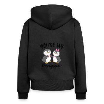 You're my Penguin Valentines Day Couples - Women's Premium Organic Zip Hoodie - black - Back - Julia (174cm)