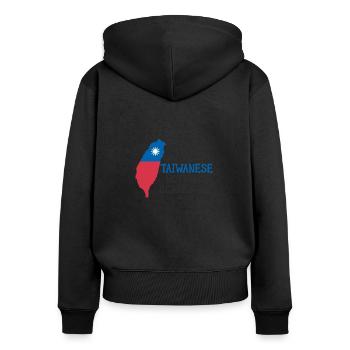Nothing Scares Me Taiwanesische Ehefrau Taiwan - Frauen Premium Bio Zip Hoodie - Schwarz - Hinten - Julia (174cm)