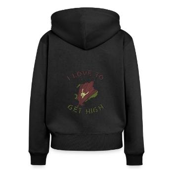 I love getting High Tree Climbing - Women's Premium Organic Zip Hoodie - black - Back - Julia (174cm)