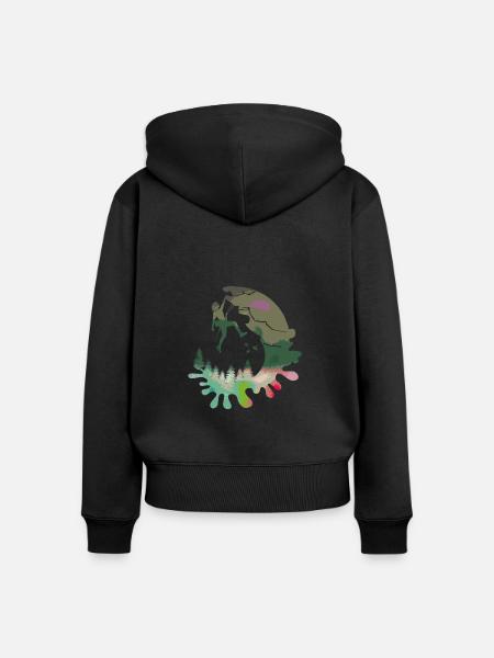 Kletterin - Frauen Premium Bio Zip Hoodie - Schwarz