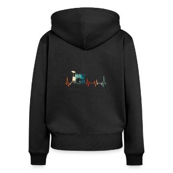 Heartbeat Drums - Women's Premium Organic Zip Hoodie - black - Back - Julia (174cm)