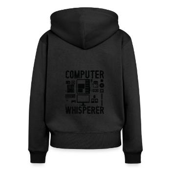Computer Whisperer IT Support Programmierer - Frauen Premium Bio Zip Hoodie - Schwarz - Hinten - Julia (174cm)
