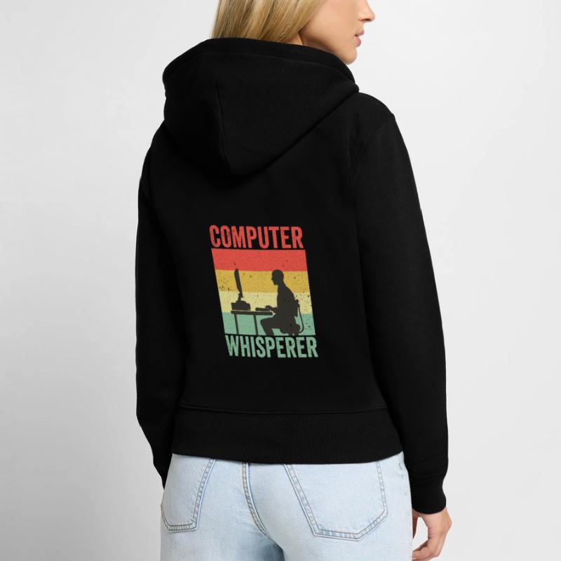 Computer Whisperer IT Support Programmierer Frauen Premium Bio Zip Hoodie