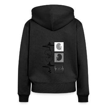DialyseKrankenschwester Shirt, Techniker Krankenschwester Niere - Frauen Premium Bio Zip Hoodie - Schwarz - Hinten - Julia (174cm)