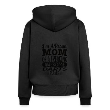 Maman d’un joueur de fléchettes génial et effrayant - Sweat à capuche zippé Premium bio Femme - noir - Dos - Julia (174cm)