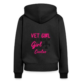 Vet Girl Like A Regular Tierarzthelferin Tierarzt - Frauen Premium Bio Zip Hoodie - Schwarz - Hinten - Julia (174cm)